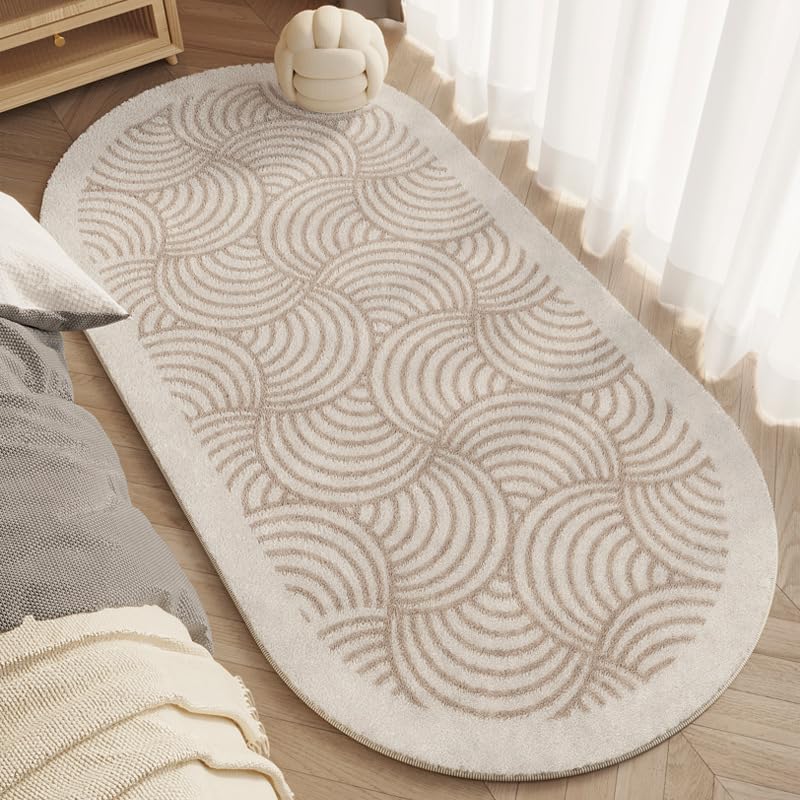 Tapis ovale de salon cosy et doux pour chambre à coucher moderne
