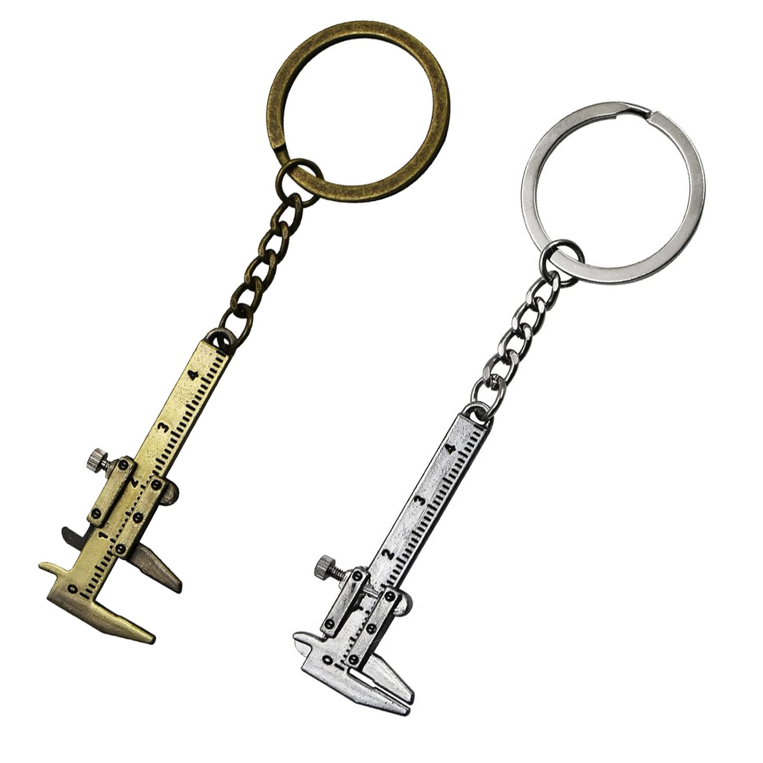 Vernier Calipers Keychain 2 Pcs Caliper Keychain 40mm/ 1.57" Vernier