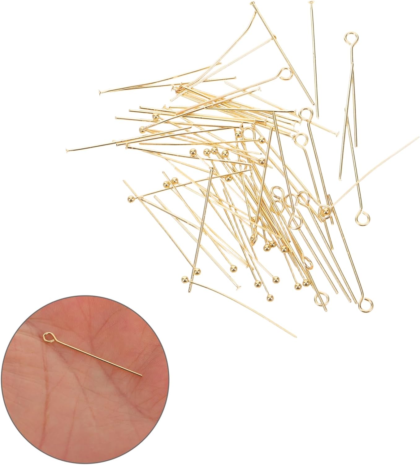 Veemoon 150Pcs Stainless Steel Jewelry Making Eye Pins Durable Beading Needles for DIY Necklaces Earrings Bracelets and Pendants Travel Friendly Craft Supplies