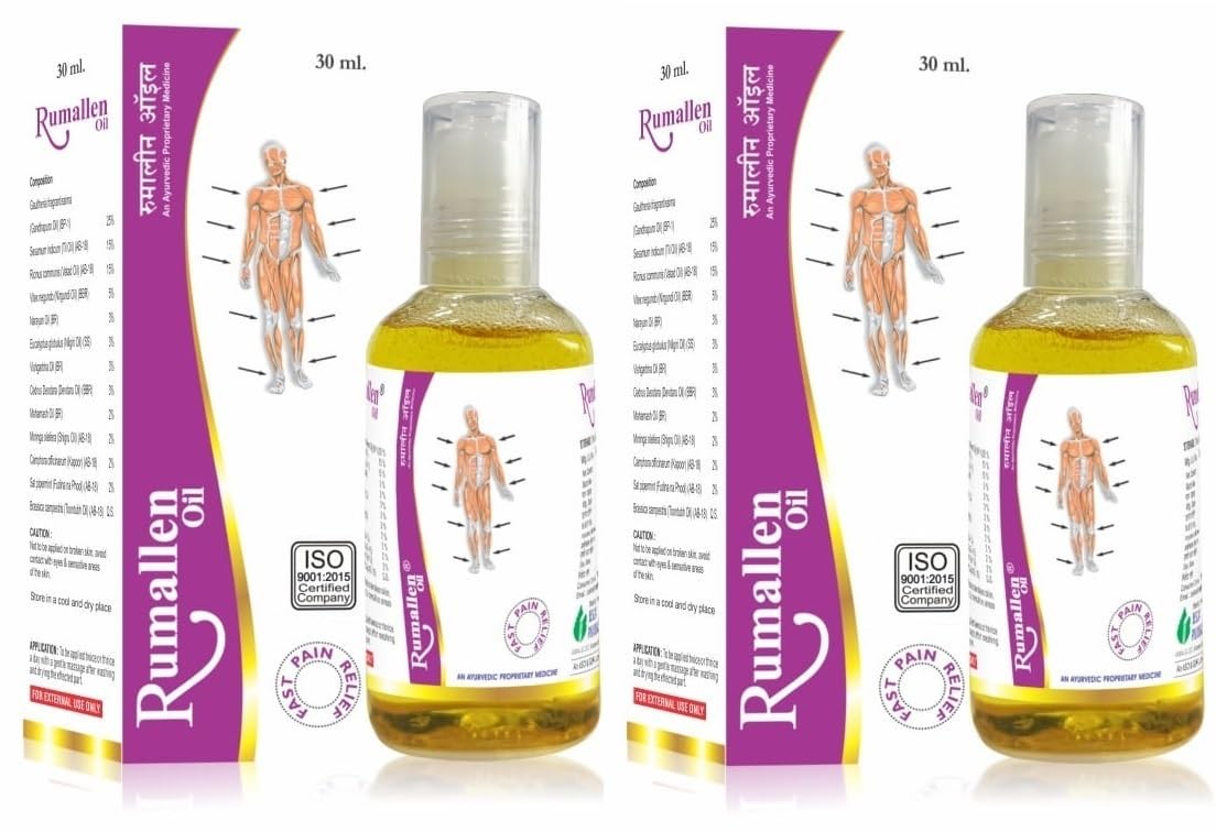 BELLAN PHARMACEUTICALS RUMALLEN PAIN RELIEF OIL-30 ml-Roll on (Pack of 2) - For Joint pain, Back pain, Shoulder pain, Knee pain, Neck pain (B0CD449WLP) Amazon Price History, Amazon Price Tracker