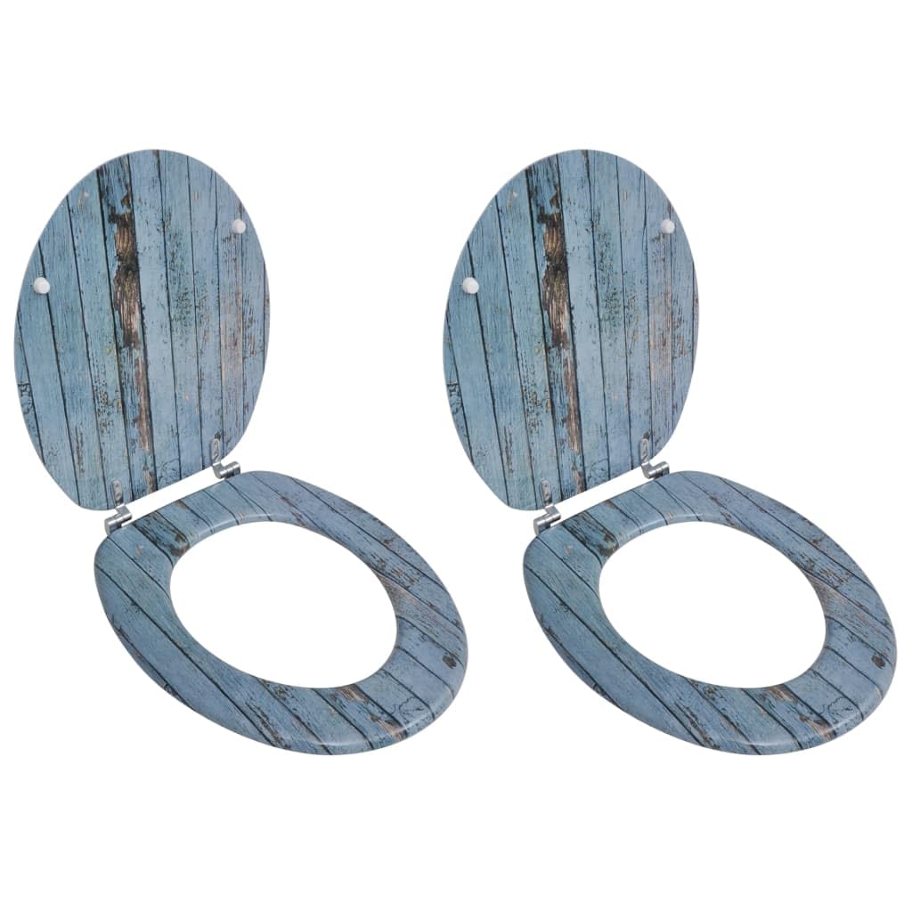 Set di 2 sedili anteriori WC con coperchi in MDF legno antico 02_0002950