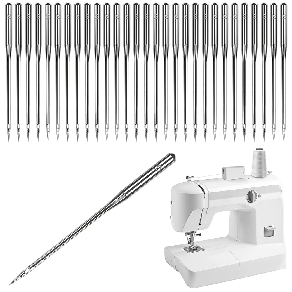 30PCS Sewing Machine Needles Size 100/16, Universal Heavy Duty Steel Needles for Denim, Canvas, Upholstery & Jeans, Durable Needles for Tailors, Home Sewing, Repair & DIY Crafts (FRJZ16)