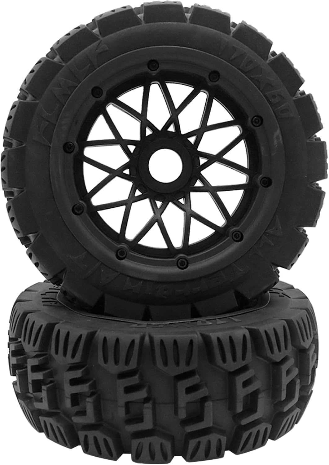 FLMLF All Terrain Front Tire Kit 2nd Gen Black for 1/5 HPI ROVAN KM Rofun Baja 5B RC CAR Parts