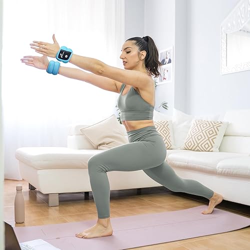 Miniatura 8 de Sportneer Pesas de muñeca con agujero para el pulgar para hombres y mujeres, pesas para mano de brazo para correr, caminar, trotar, fisioterapia,