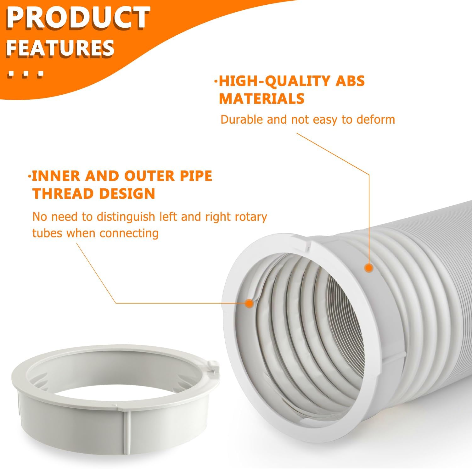 Portable AC Exhaust Hose Coupler 5.9 inch, Air Conditioner Unit Vent Tube Connector Portable, Adapter Accessories Parts for Air Conditioning Interface (AA06)