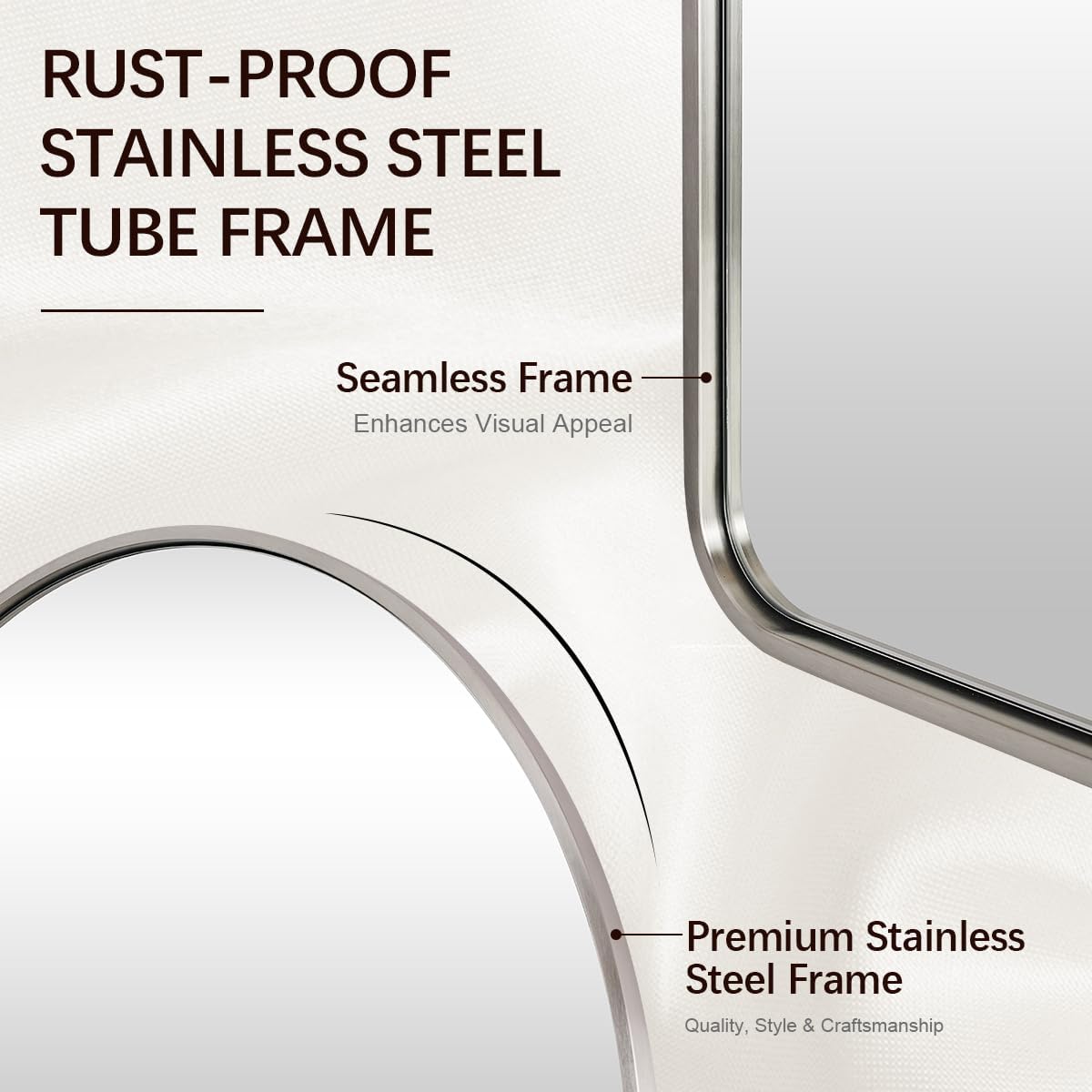 Andy Star Brushed Nickel Arched Mirror, 20x30 Arch Mirror, Brushed Nickel Bathroom Mirror, for Vanity,SUS304-Anti-Rust, Tube Frame, Wall-Mounted Vertical 1’’ Deep