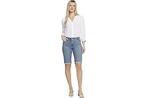 Women's Briella Roll Cuff Jean Long Slimming Denim Shorts