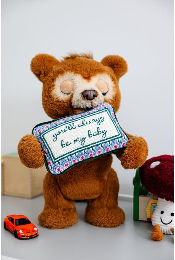 FURBISH Needlepoint Decorative Throw Pillow - Be My Baby - 5" x 8" - Mini Embroidered Accent Pillow for Bed, Chair, Couch, Sofa - Eclectic Home Decor - Image 2