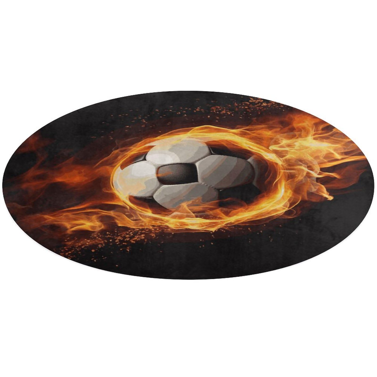 Tapis absorbant les flammes football rond et antidérapant pour entrée