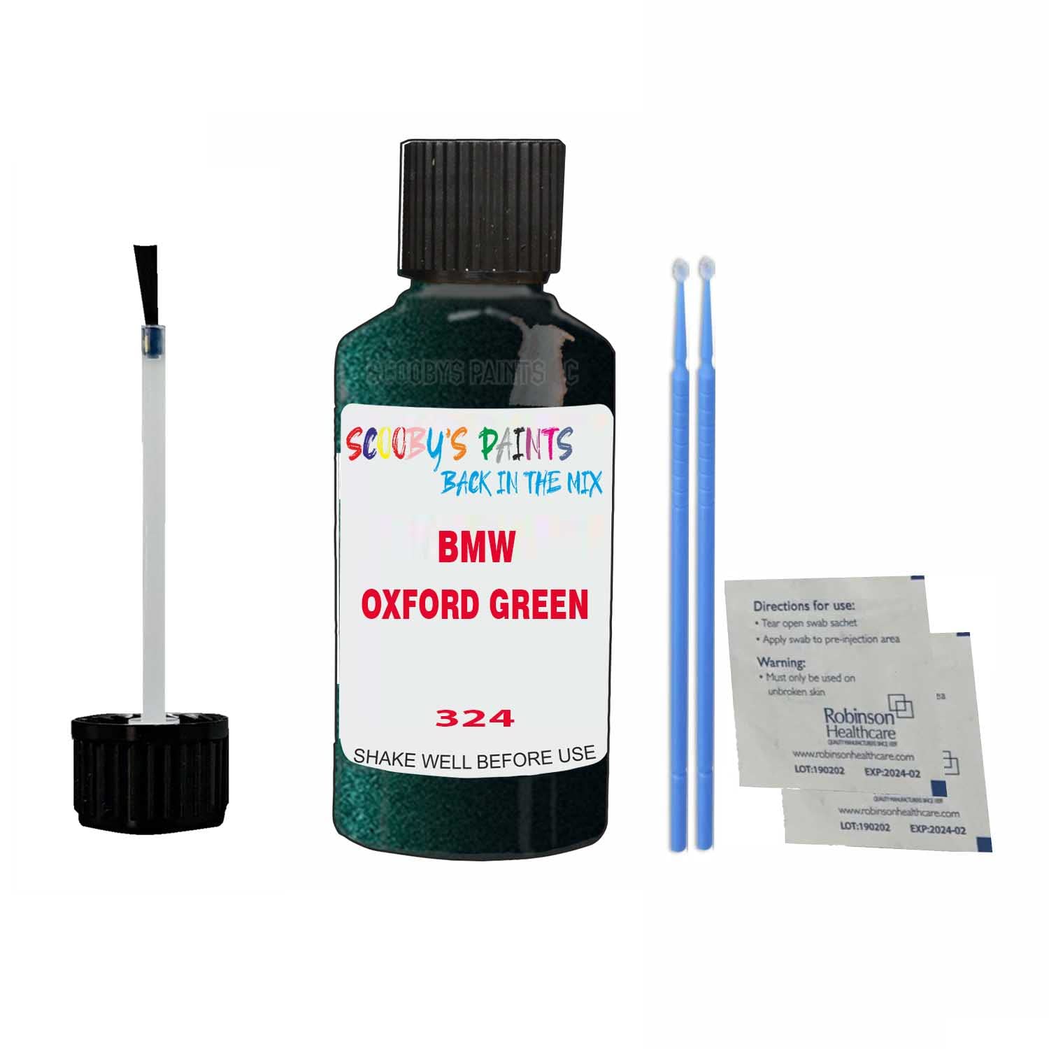 Scoobys Paints Back In The Mix Oxford Green Touch Up Paint For Bmw Z3 324 1993-2004 30Ml Bottle Brush Scratch Stone Chip Repair Pen