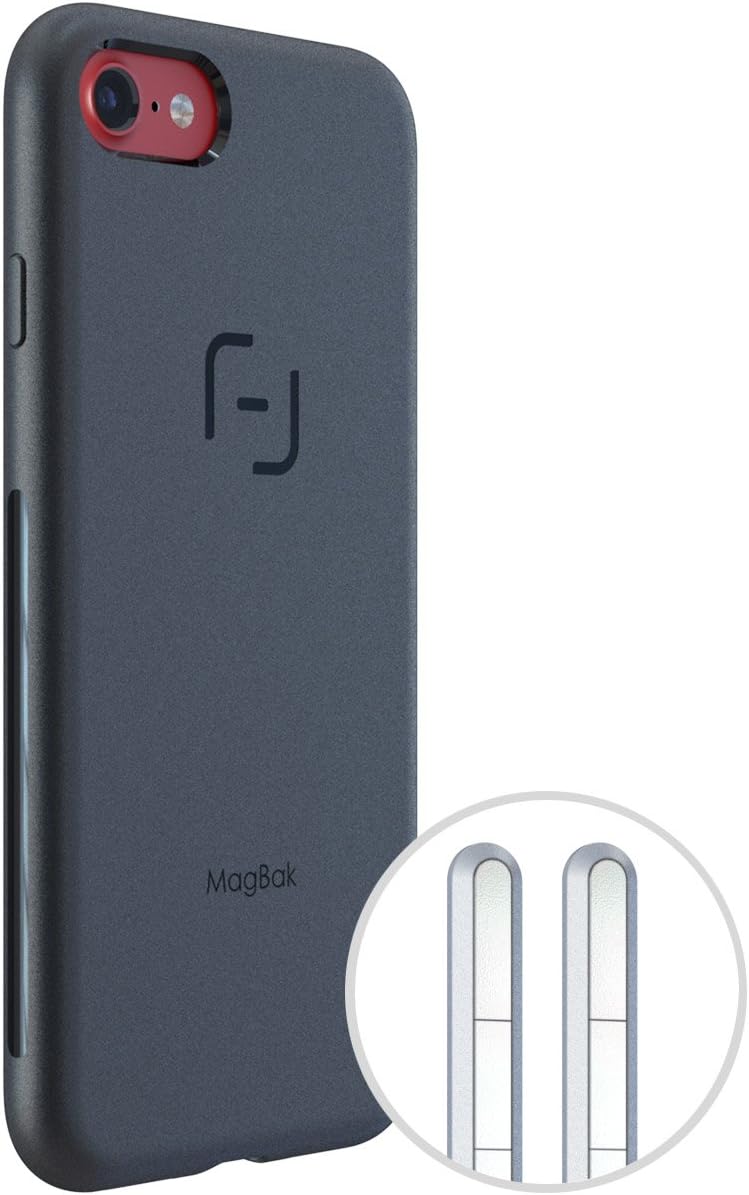 MagBak for iPhone 7 - Minimalist protective case and mounting solution for iPhone 7. Protect your phone, mount it anywhere. (Black)