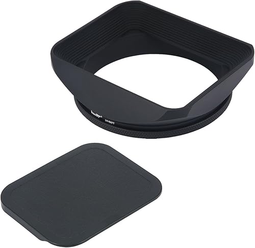 Miniatura 2 de Haoge Parasol de metal cuadrado de 2.638 in con tapa para Canon Nikon Sony Leica Leitz Carl Zeiss Voigtlander Nikkor Panasonic Fujifilm Olympus y