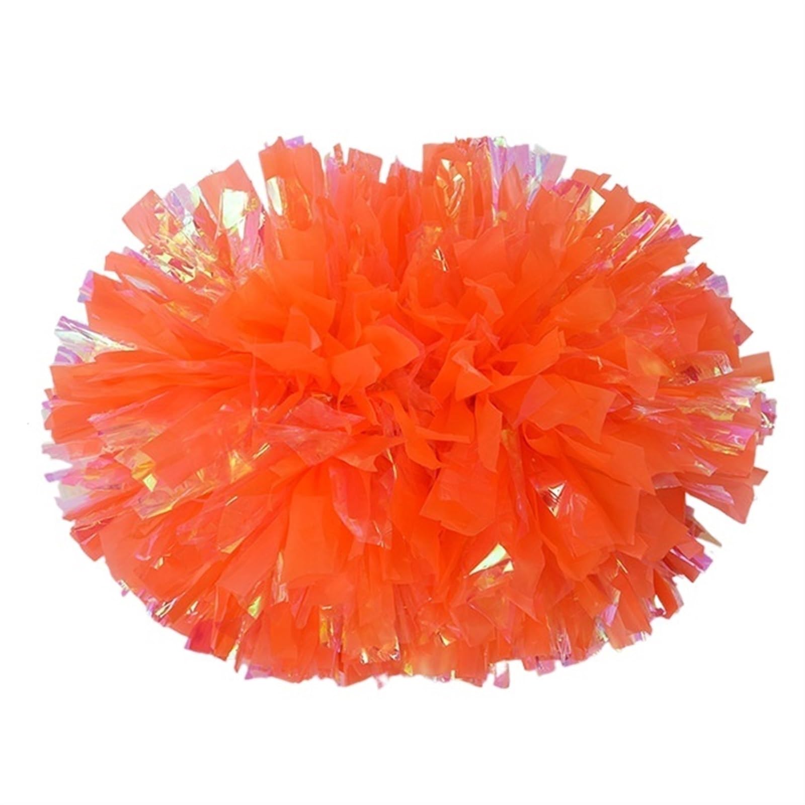 Cheerleader Pom Poms 2pcs Plastic Cheerleader Pom Poms Girl Cheer Refueling Props Cheerleading Baton Handle NonFading Pompoms(Orang red,35cm)