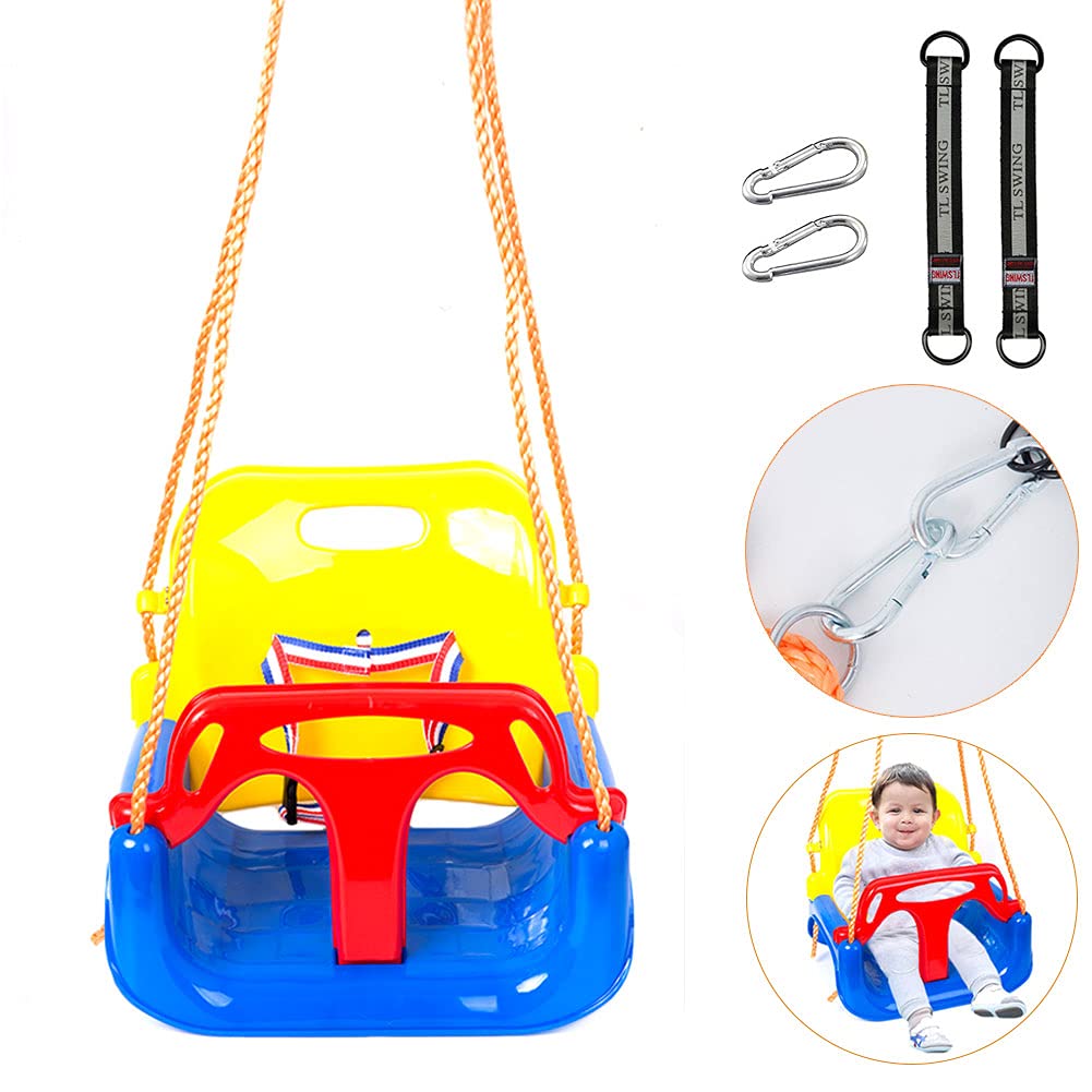 3 in 1 Baby Swing Seat,Toddler Swing for Outside Tree¯¼Å’Anti-Flip Snug & Secure Detachable Infants to Teens Kids Swing Seat for Outdoor Indoor