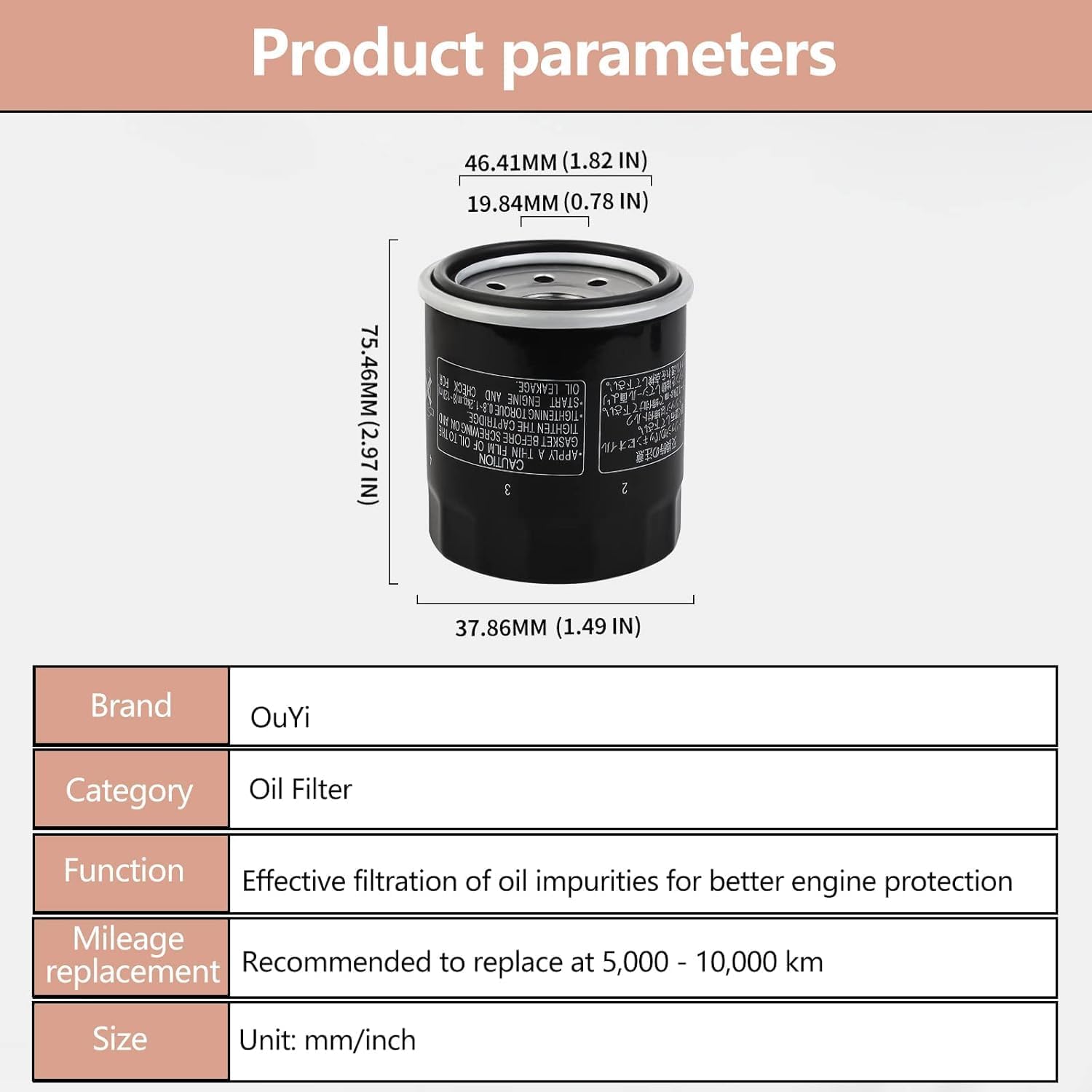 Oil Filter 16097-0008 Fit for Kawasaki ZX600 ZX-6R Ninja 600 1000 ZX-10R ZX1000 EX300 EX400 EX500 EX650 Ninja 300 400 500 650 KLE300 KLE650 KVF300 KVF400 Prairie KLF400 Bayou VN900 Vulcan 900