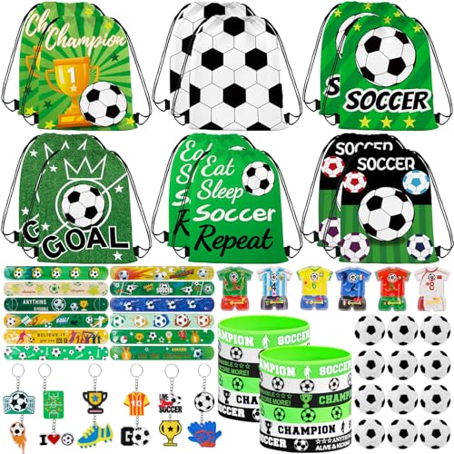 172 Pcs Soccer Party Favors Drawstring Goodie Bags Set Mini