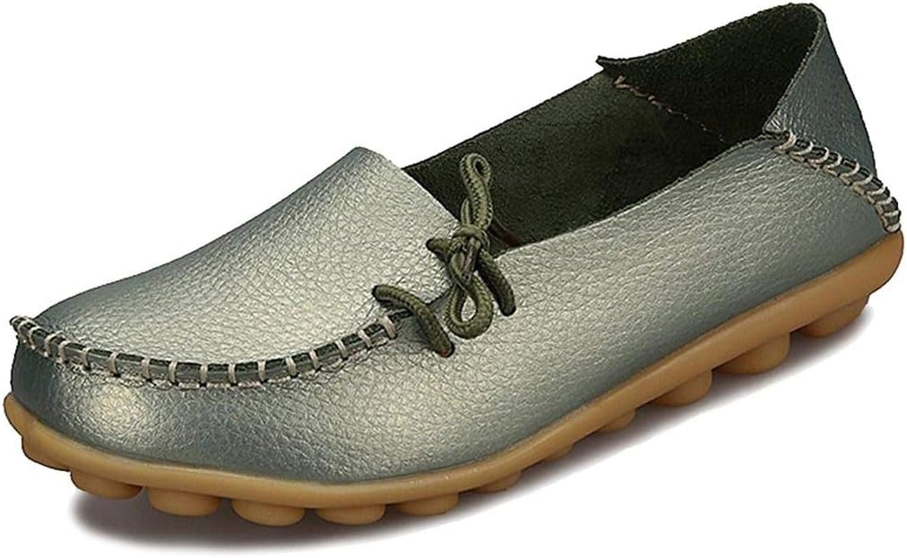 Fangsto Women's Leather Slipper Loafers Flat Shoes Slip-Ons