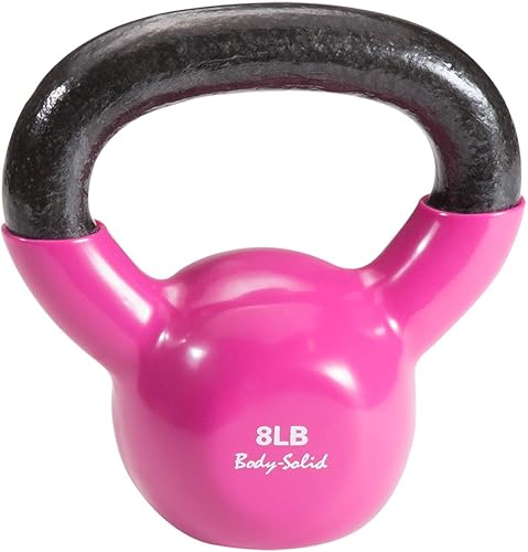 Body-Solid Pesas rusas recubiertas de vinilo con asas de agarre de hervidor, pesas rusas perfectas para entrenamiento con pesas y equipos de