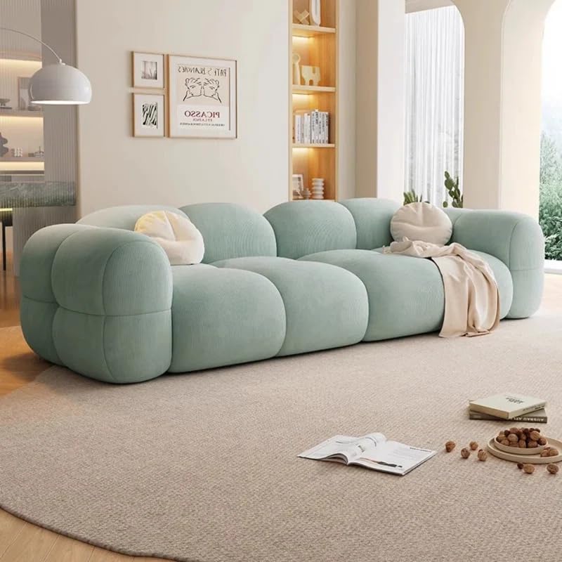 Image of LEGACY OF COMFORT Prith Velvet Cloud Sofa - Premium Cushioned Comfort | Brand-Registered Design | 3 Seater Sofa for Living Room (Teal)