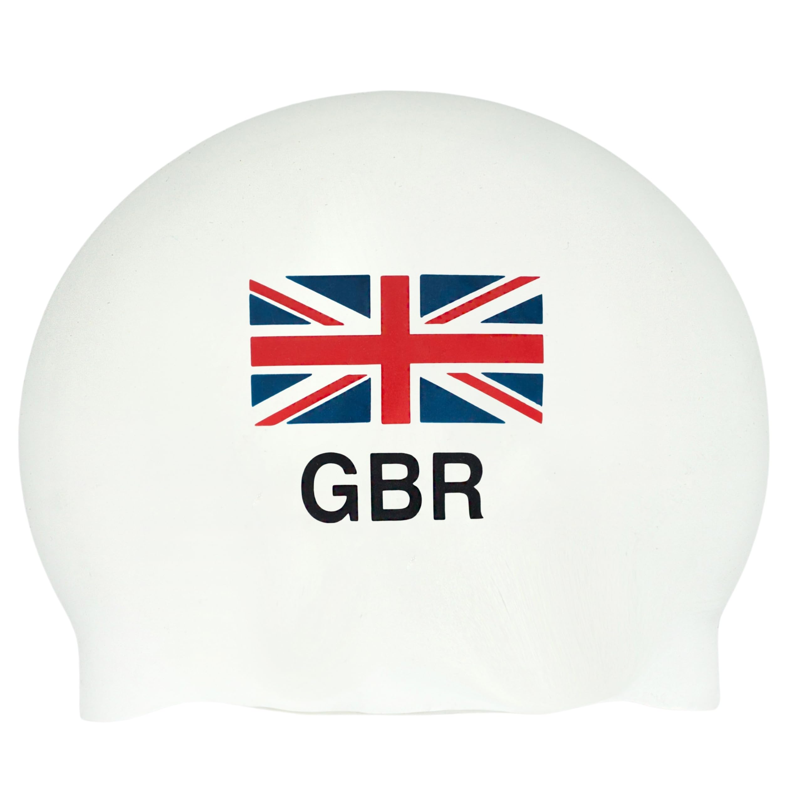 Silicone Swim Cap with UK Flag Design - Durable & Stretchable, One Size Fits All