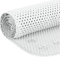 ElaineKaren Extra Large Non-Slip Bathtub Mat 36x17 in with Suction Cups, Drain Holes, Soft Foam, Machine Washable - White