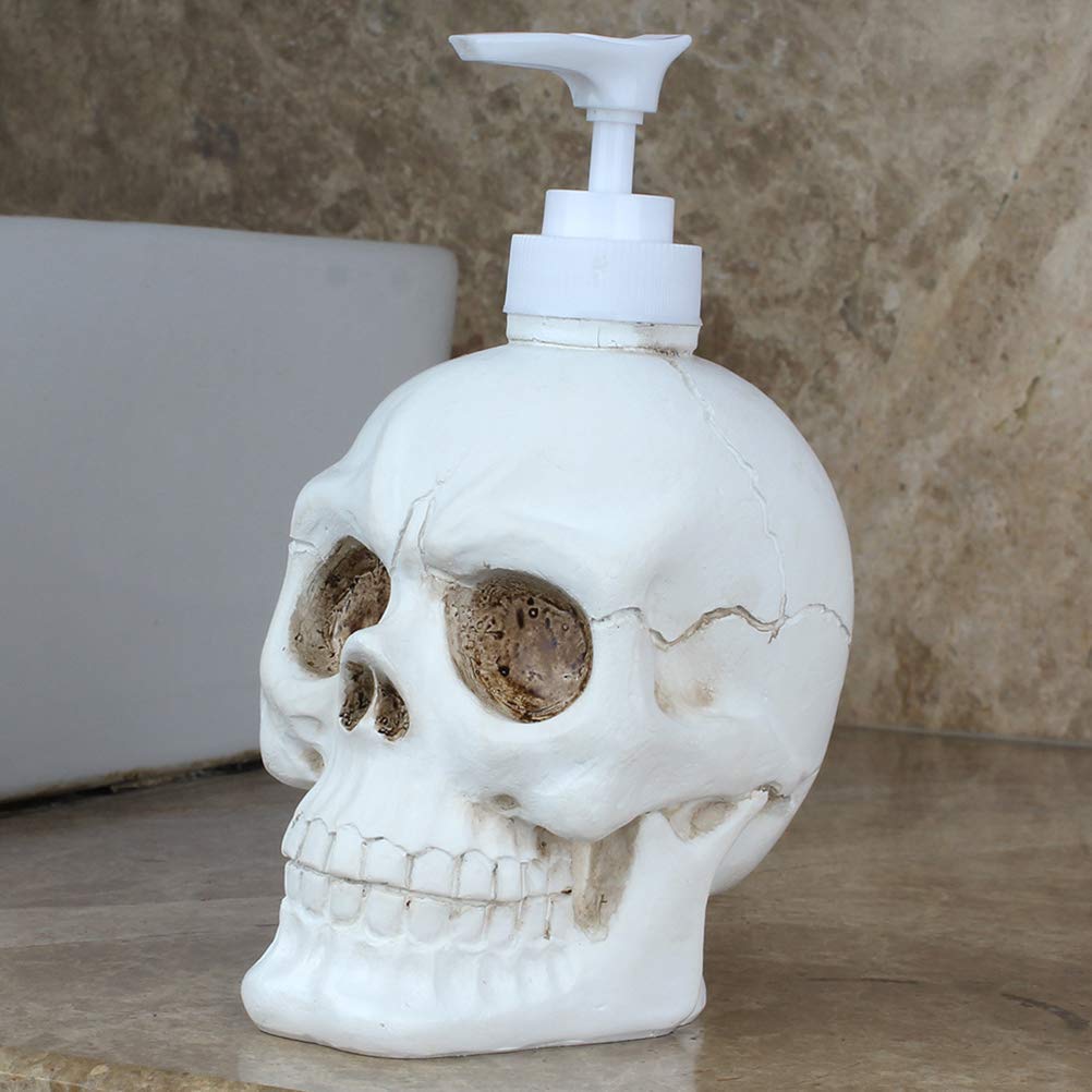Buу 1 gеt 1 Soap Dispenser Halloween Skull Liquid Soap Pump with Good Grips for Bottling Home Bathroom Decorations - White