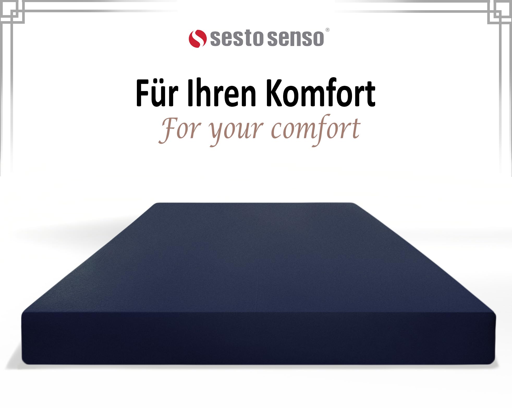 Sesto Senso prześcieradło z gumką 160x200cm ciemnoniebieskie na materac frotte z gumką 100% bawełna