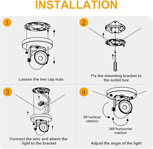 Miniatura 7 de Arcfox 9W 4000K LED Round Ceiling Spotlight Fixture Dimmable Directional Spotlight Monopoint Light Fixture for Kitchen Bedroom Shop Accent Task