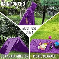 UPSEN Regenponcho Regenmantel für Damen Herren, 2 Stück Regencape Regenjacke für Wandern Radfahren Camping Reisen, Violett – Ansicht 6
