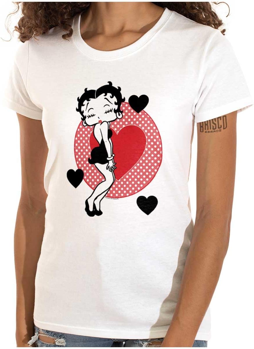 Betty Boop Cute Sassy Kissy Face Womens Slim Fit Graphic Tee
