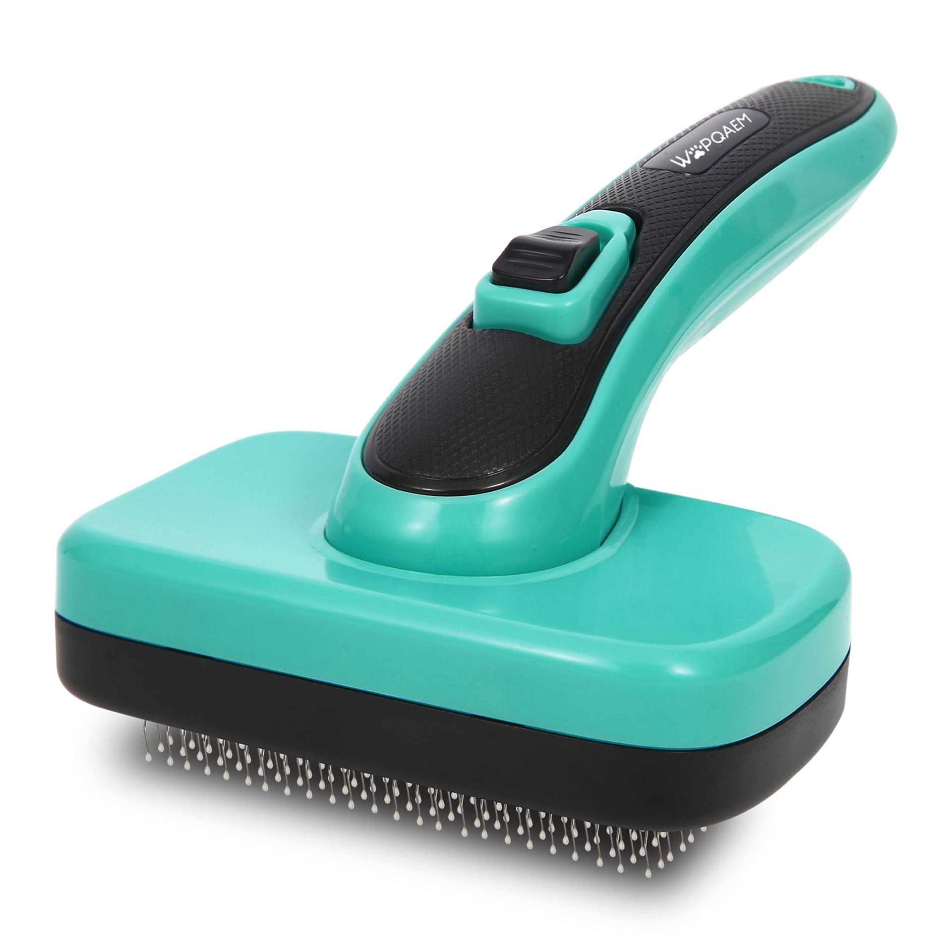 Cat Dog Brush, Self Cleaning Slicker Dog Brush for Shedding & Grooming Short or Long Haired Cats, Furminator for Pets, Green