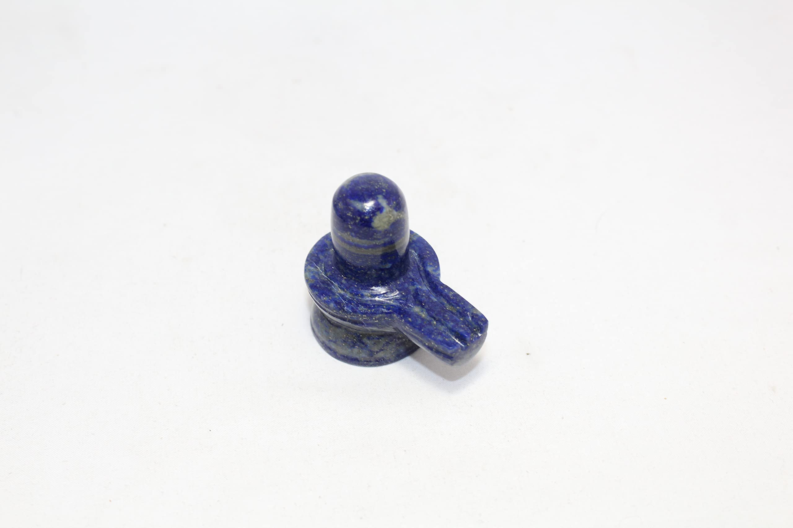 Statue Shivling en lapis lazuli bleu naturel fait main Rajasthan Gems