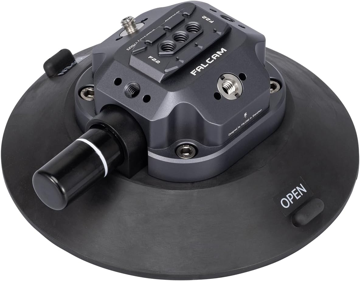 FALCAM 6" Suction Cup Mount, Compatible with F22 Quick Release on Car Windshield Dash for Camera/Action Camera/Phone Holder, with 1/4" & 3/8" Mounting Holes for ARRI-2568