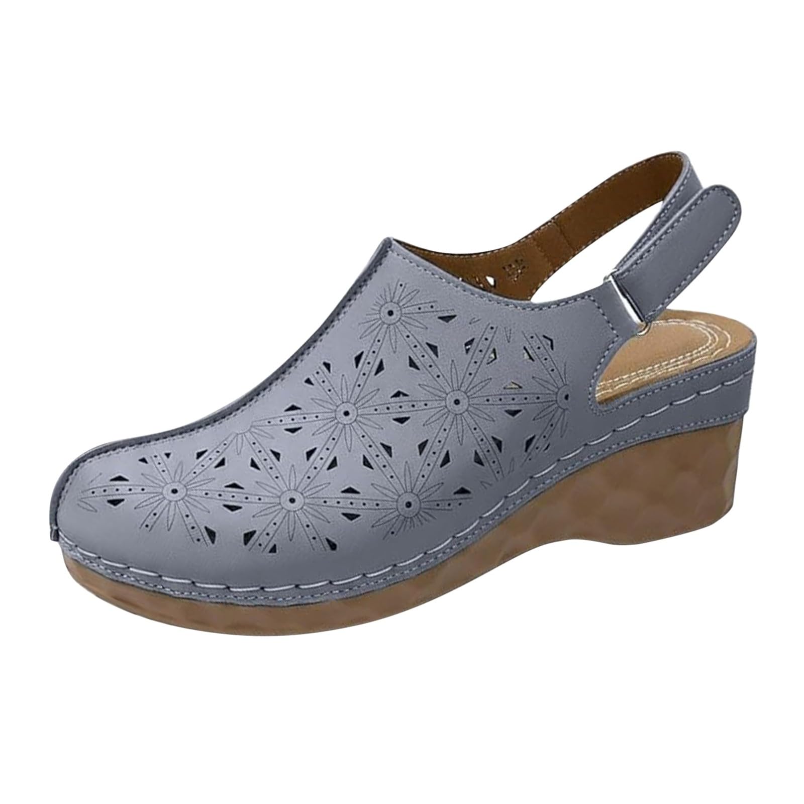 Generico Sandales OrthopéDiques Femme Confortables LéGèRes AntidéRapantes Semelle Souple Respirantes Chaussures Femme éTé éLéGantes Mules Support Coupe Large Ville Vacances