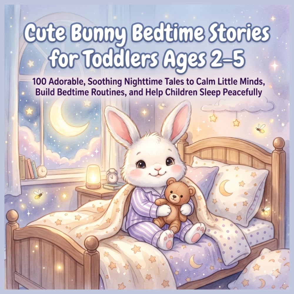 Cute Bunny Bedtime Stories for Toddlers Ages 2–5: 100 Adorable, Soothing Nighttime Tales to Calm Little Minds, Build Bedtime Routines, and Help Children Ages 2–5 Sleep Peacefully