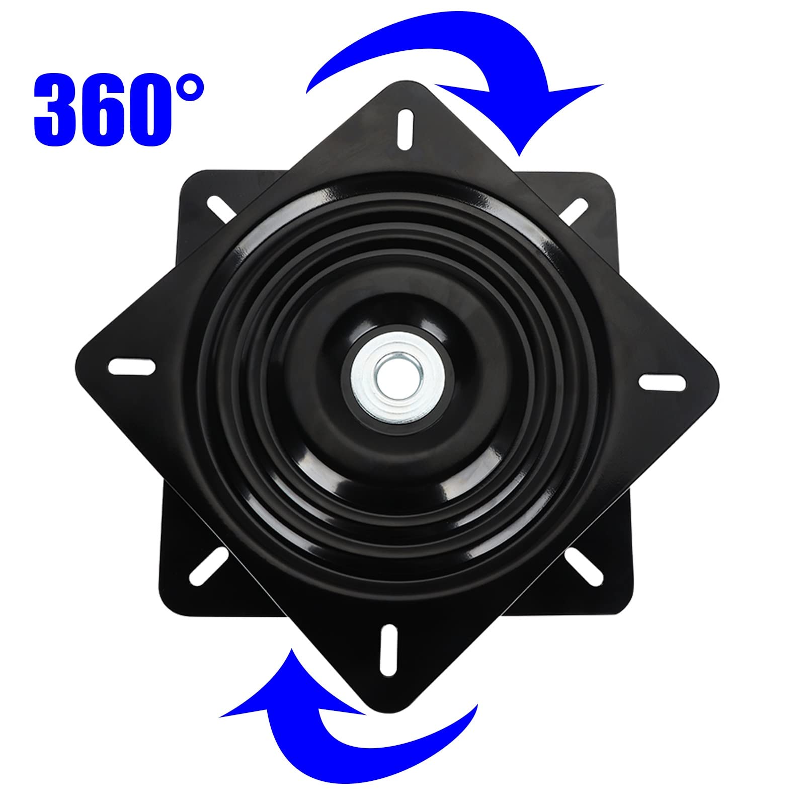 Base girevole con piastra orientabile, Acciaio Cuscinetto for giradischi, nero, dimensioni multiple, rotazione a 360 gradi for sedie(12inches)