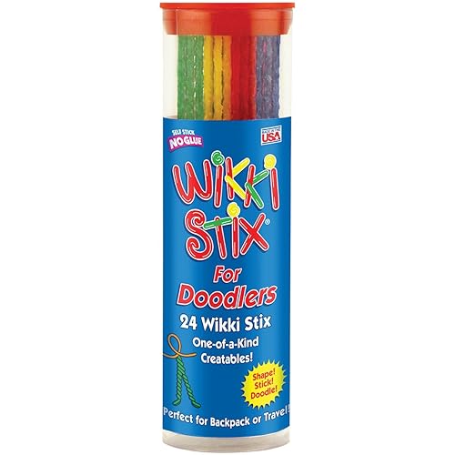 Wikki Stix para Doodlers - Esencial de Viaje para Niños: ¡Creatividad Portátil en Camino! Paquete de 24 Wikki Stix en colores neón y primarios. ¡Hecho en EE. UU.! 3 y más.