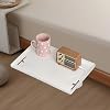 Clip-On Bedside Shelf Organizer for Top Bunk - ABS Bed Side Nightstand Table Tray Storage with Cable Slots & T-Shaped Organizer Multifunctional Dorm Room Table Caddy, 12.6x9.25 inches