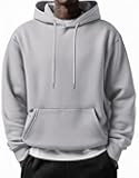 Men's Long Sleeve Hooded Sweatshirt Casual Lightweight Hoodies Pullover Textured Drawstring Hoodie with Kanga Pocket