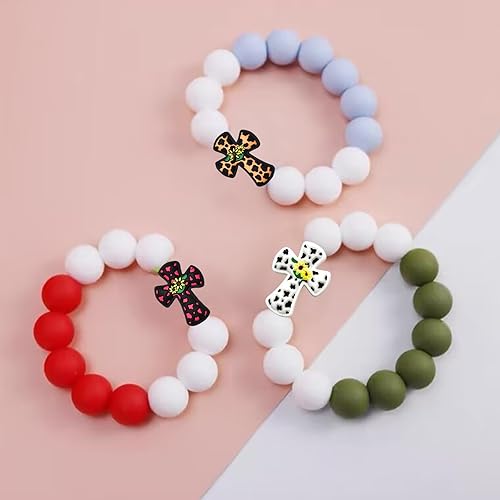 Miniatura 6 de 12 cuentas focales de silicona para bolígrafos, personajes, cuentas focales, cuentas de silicona en forma de cruz para hacer llaveros, cuentas de