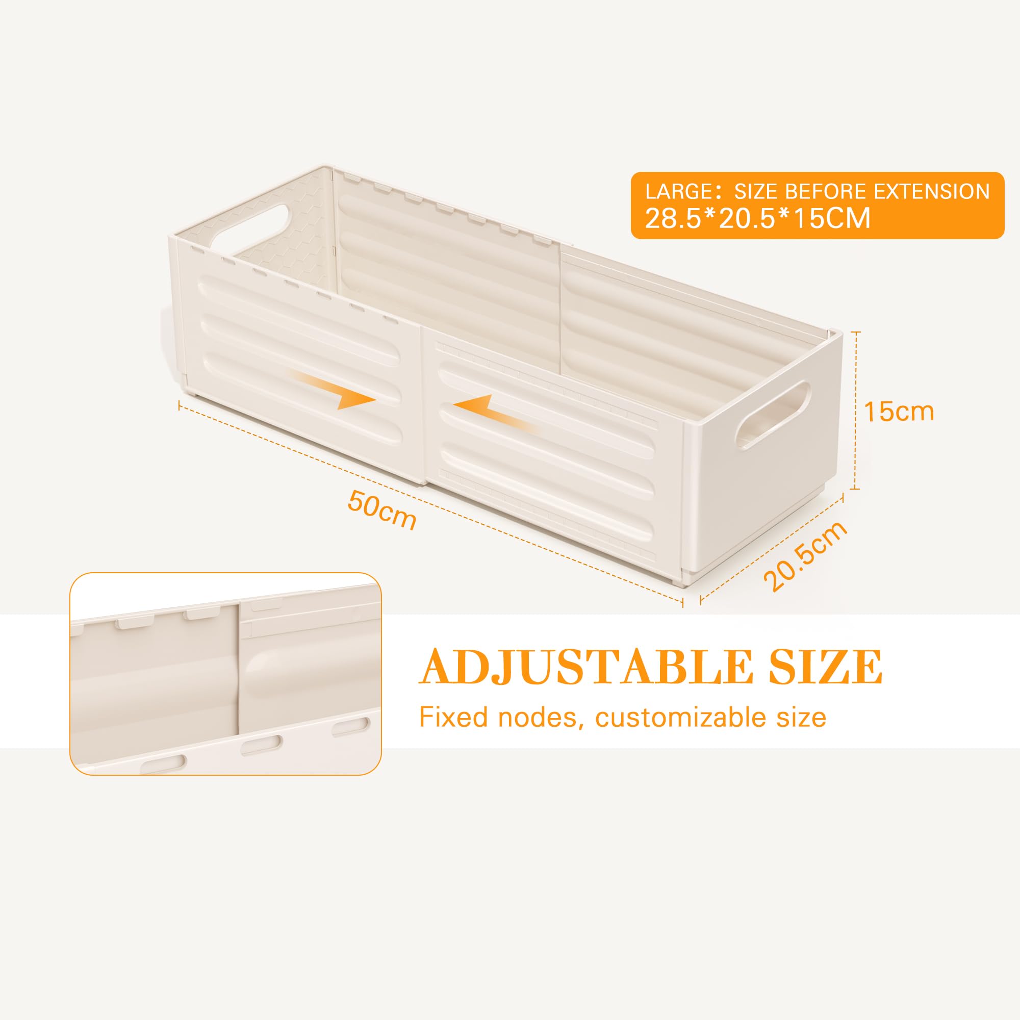 Expandable Drawer Organizer for Bathroom and Kitchen Drawer Organizer Tray - Storage Box for Clothing, Cosmetics, Jewelry, Utensils, and Small Tools