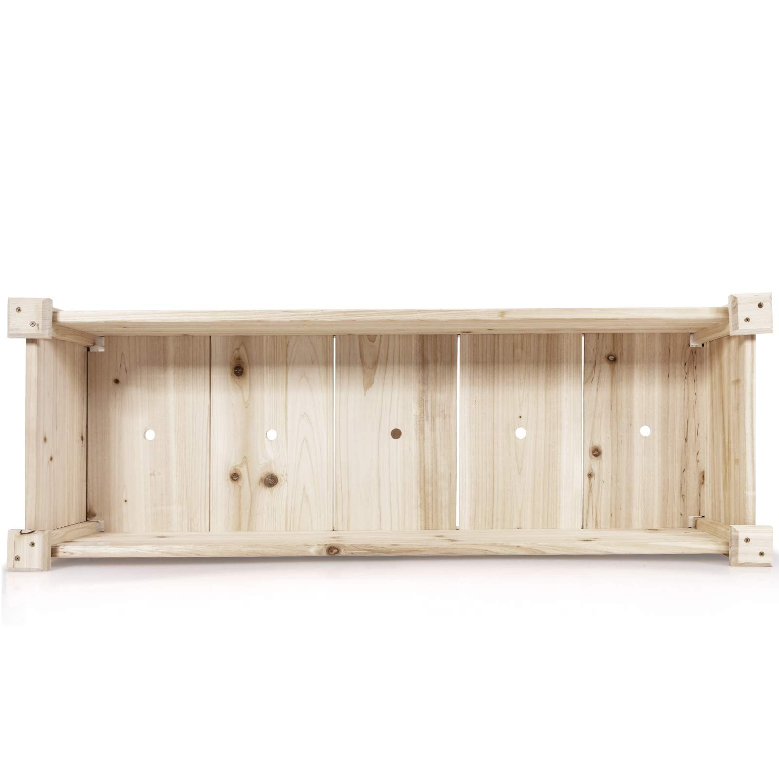 FANTASK Hochbeet aus Holz, Pflanzbeet für Kinder, 120x43,5x51cm, Pflanztrog belastbar bis 100 kg, Blumenkübel mit Ablauflöchern, Kräuterbeet rechteckig, Anzuchtbeet Garten Terrasse Balkon