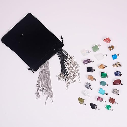 Miniatura 4 de SUNNYCLUE Colgantes de piedras preciosas naturales de cuentas de chakras curativas de forma irregular