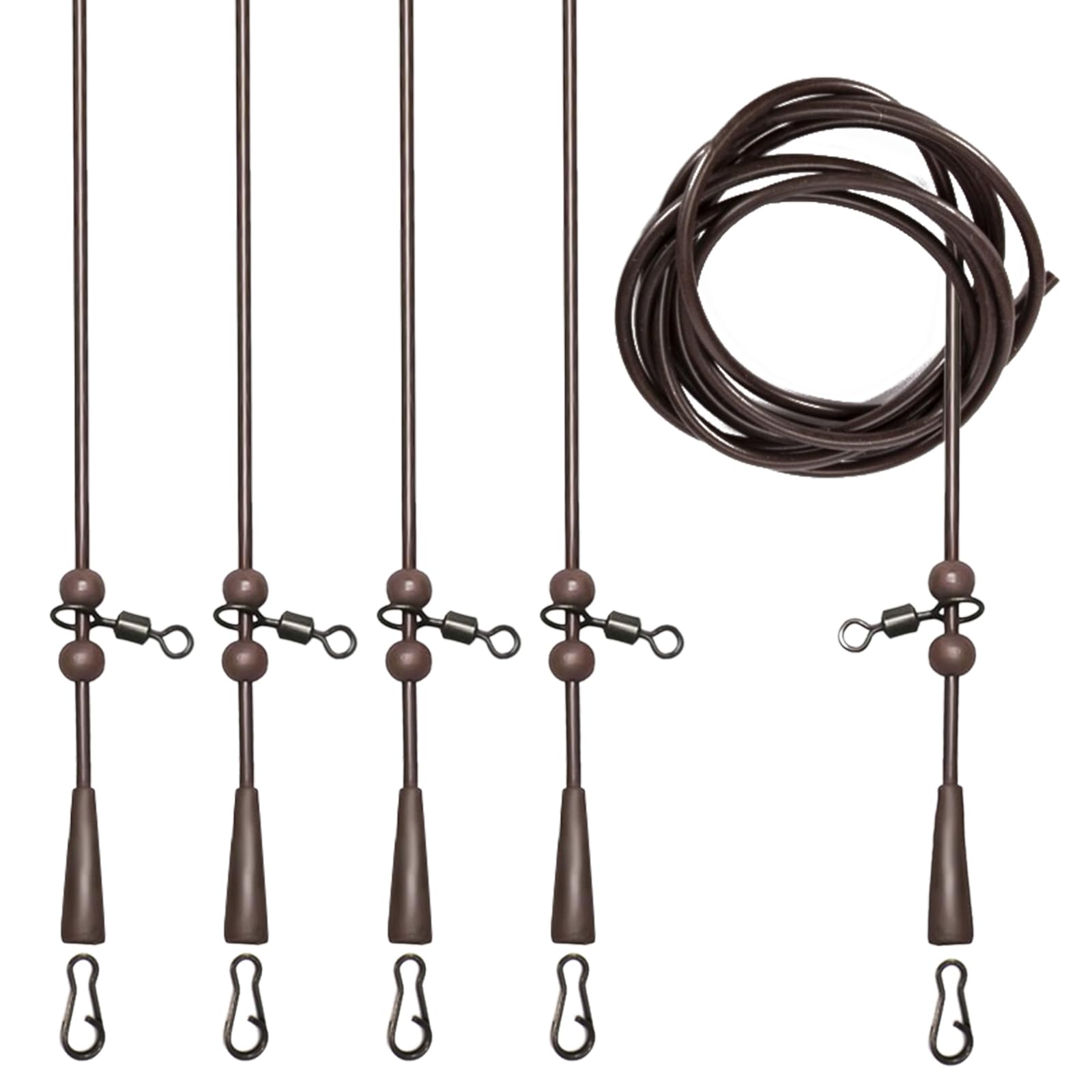 Pre Rigged Carp Fishing Helicopter Rigs – 5 Pcs Anti-Tangle Rig Tube Leaders – Ready Tied Setup for Weedy or Silty Bottom – Carp Tackle Accessories