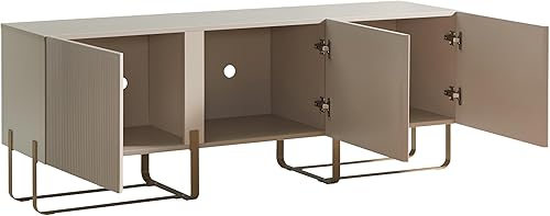 Miniatura 7 de 247 Shop at Home Mignon - Soporte de TV de estilo moderno contemporáneo de 60 pulgadas con 3 gabinetes de almacenamiento, se adapta a 65 pulgadas,