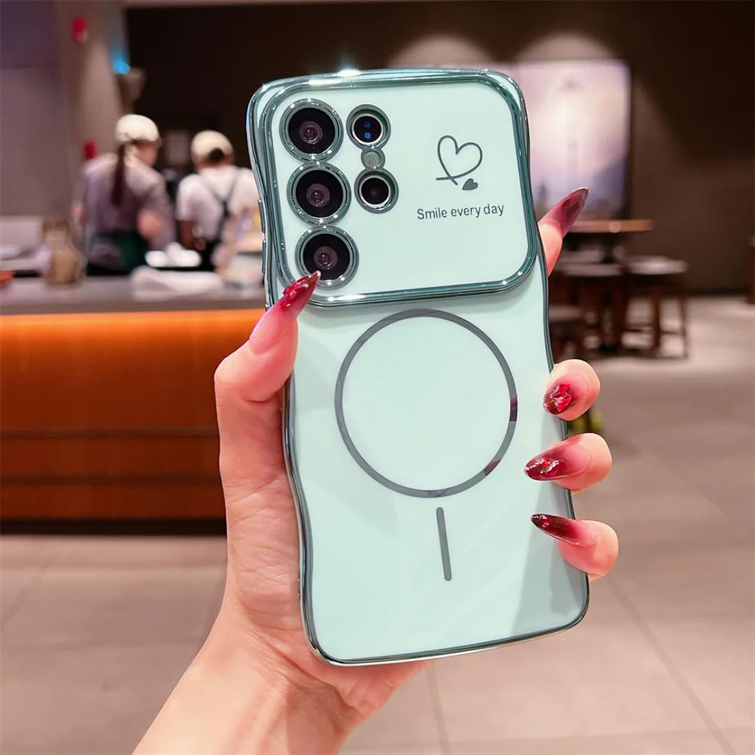 Evita caídas y carga tu Galaxy A55 sin cables con esta funda marco ondulado 7