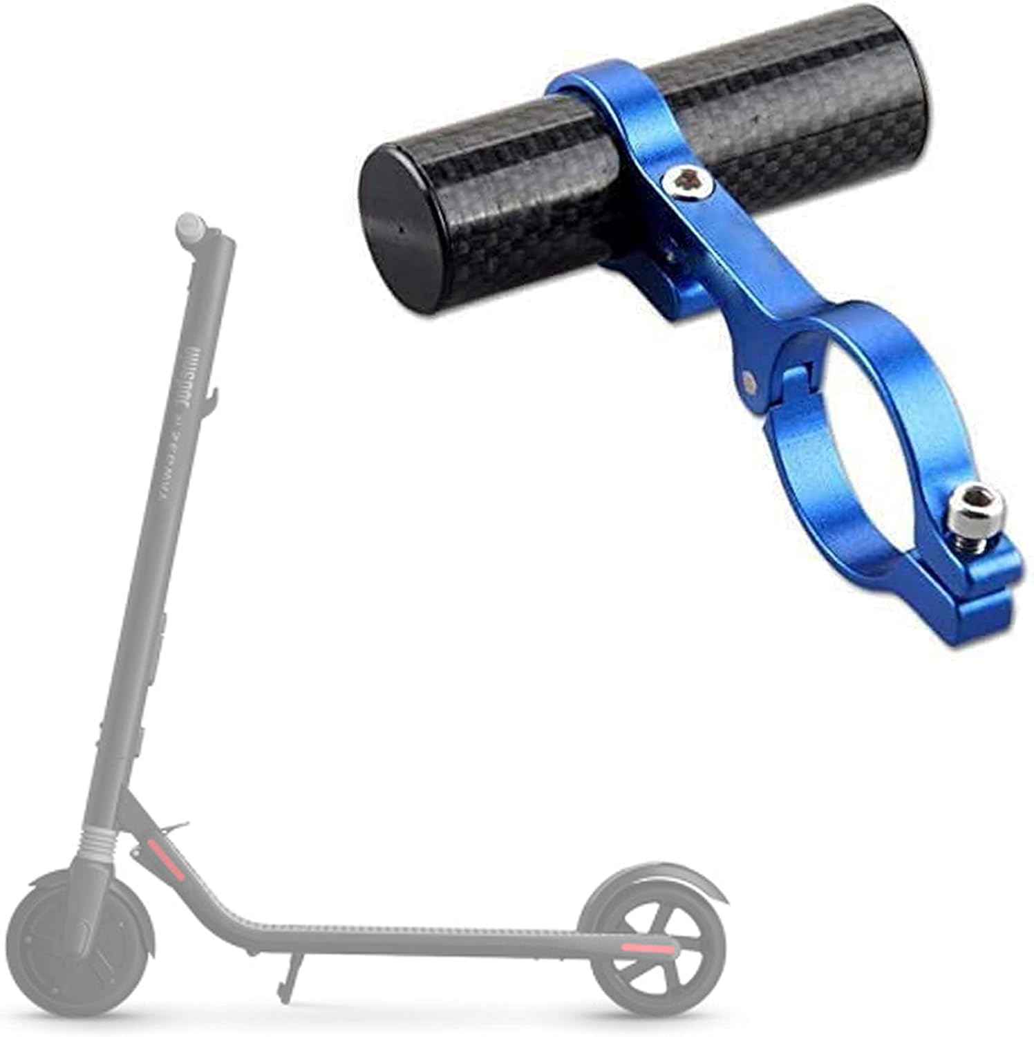 Bike Handlebar Extender suitable for Electric Scooter Double Clamp Carbon Fiber Super Long Aluminum Alloy Bracket Mount Use Mountain Bicycle Space Saver (Solid-lengthen-Red)