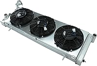 Vista 3 de 26mm AA5052 Kit de radiador de aluminio+cubierta de ventilador+relé de ventilador de termostato Compatible con 1984-2001 J-eep Cherokee XJ Comanche