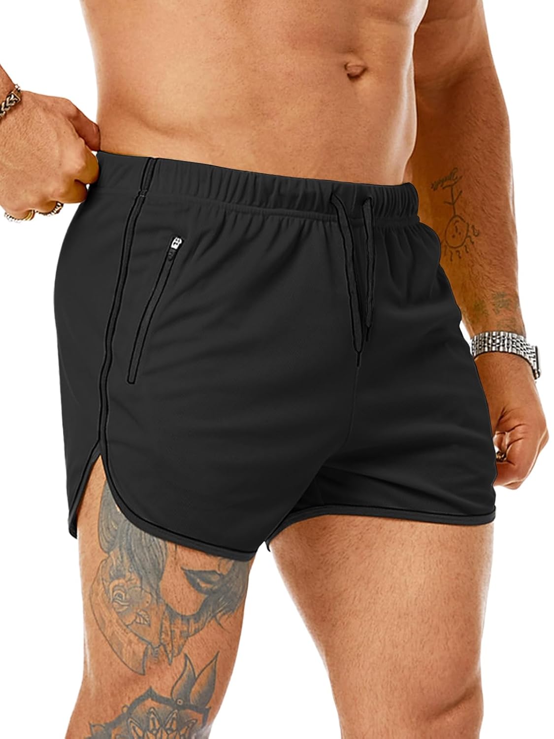 Mens Running Shorts 3 Quick Dry Lighweight Gym Workout Shorts with Zipper Pockets Athletic Jogging Shorts