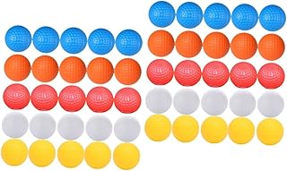 CLISPEED 60 Pcs Indoor Golf Sport Accessories Baseball Accessories Balls Practice Foam Practicing Hollow Balls Training Ball Practicing Ball Perforation Toy Ball Sponge Plastic Ball Man